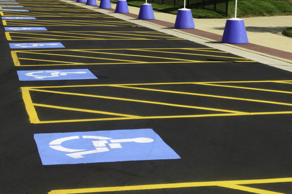 PArking spaces reserved for handicapped